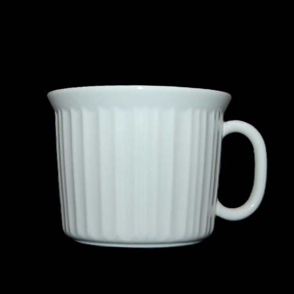 LARGE SOUP MUG FRENCH WHITE CORNINGWARE WITH HANDLE STONEWARE OVEN SAFE 3.75" - Picture 2 of 4